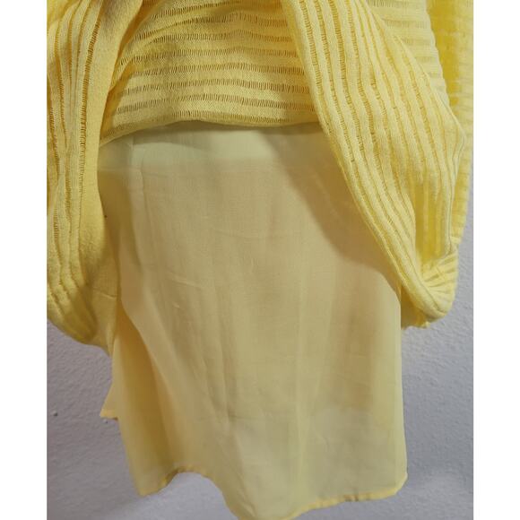 Lane Bryant Yellow Loose Knit Layered Lined Top 14 16 Lightweight Soft Flowy - Picture 6 of 7